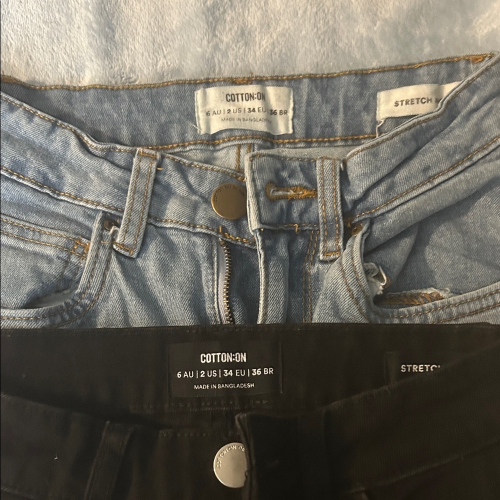 Cotton On Blue and Black Denim Jeans